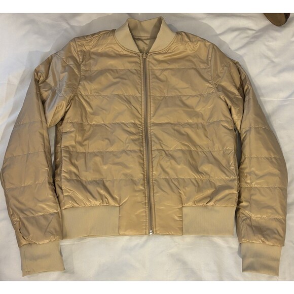 Lululemon Womens Non Stop Reversible PrimaLoft Bomber Jacket 6 Tan Trench Puffer - Picture 9 of 13